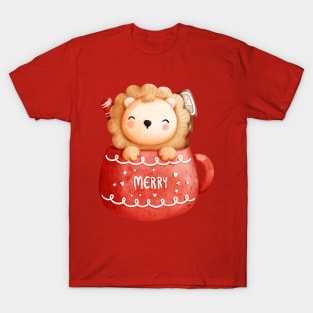 The Baby Lion In A Christmas Cup T-Shirt